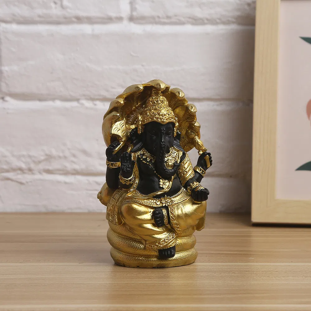 13cm 5inch Resin Craft Ornament Desktop Home Decorations Buddha Statue Crafts Handmade Indian Elephant God Snake Head