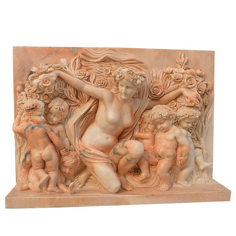 Yellow Sunflower Relief Stone Carved Rectangle Decoration