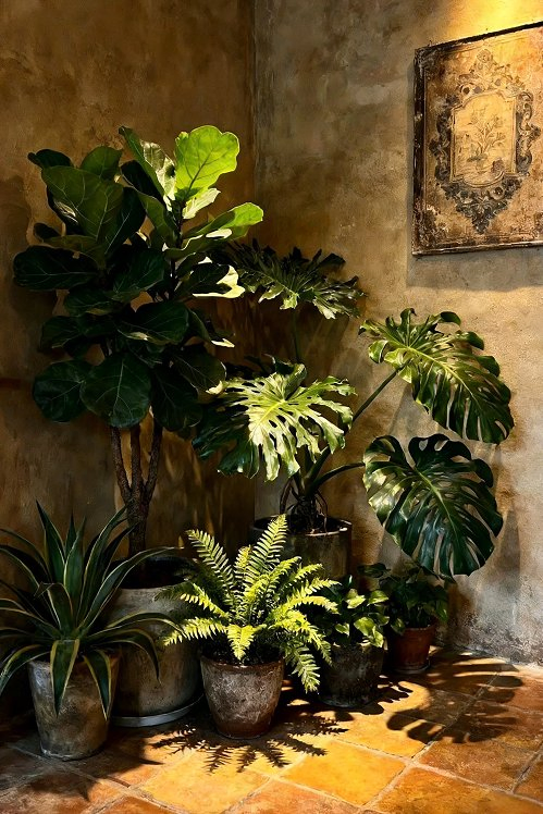 Indoor Artificial Greenery in Ceramic Vases