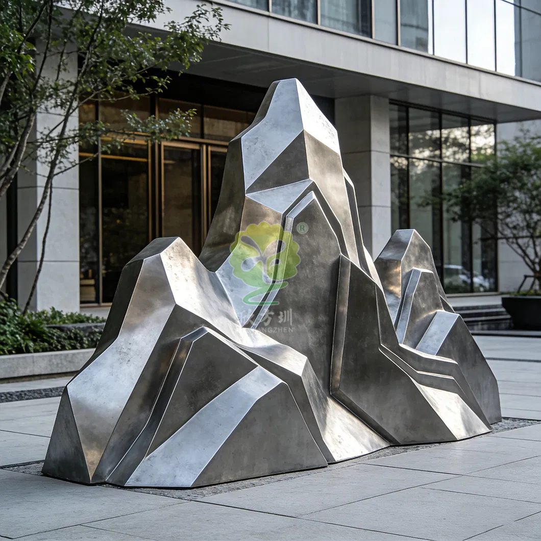 Manufacturer Customized Outdoor Large-Scale Special-Shaped Creative Abstract Stainless Steel Rockery Sculpture Ornaments