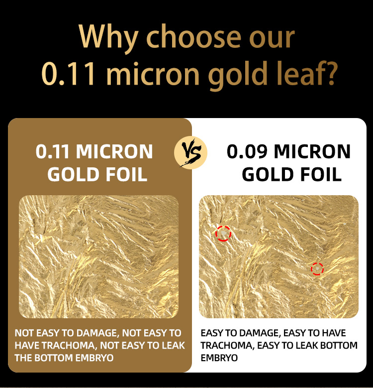 24K Edible Gold Leaf 8*8cm Pure Metal Foil Gold Leaf Sheets for Skin Care Food Drink Art Decoration Cake