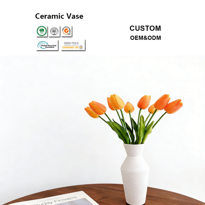 Modern Large Decorative Standing Tall Floor Vases Big Ceramic Flower Vase for Living Room