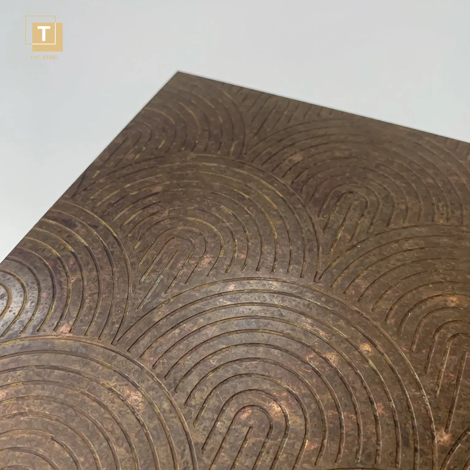 Inox Grade 201 304 4X8 Deep Etched Antique Bronze Color Decorative Stainless Steel Plate for Wall Cladding