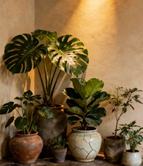 Indoor Artificial Greenery in Ceramic Vases