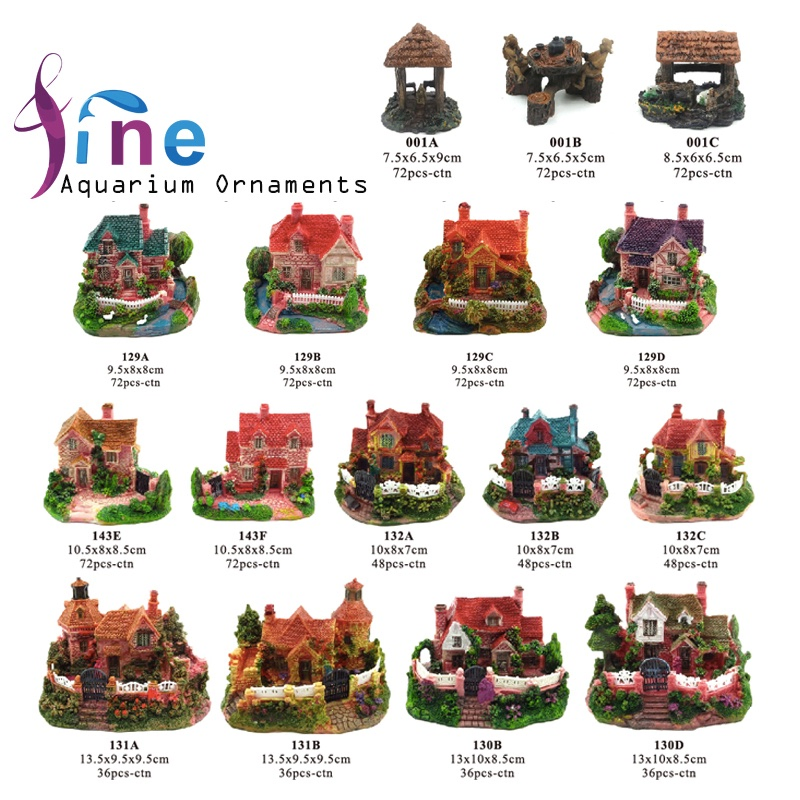 House Tree Rockery Aquarium Ornament Fish Tank Decorations Accessories