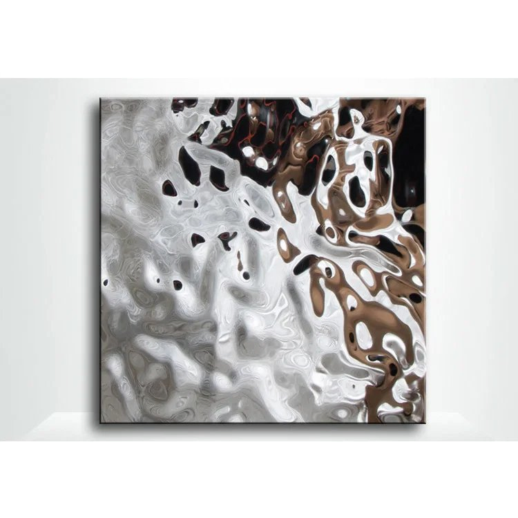 Wall Panel Water Ripple Hammered Stainless Steel Decorative Sliver Press Plate