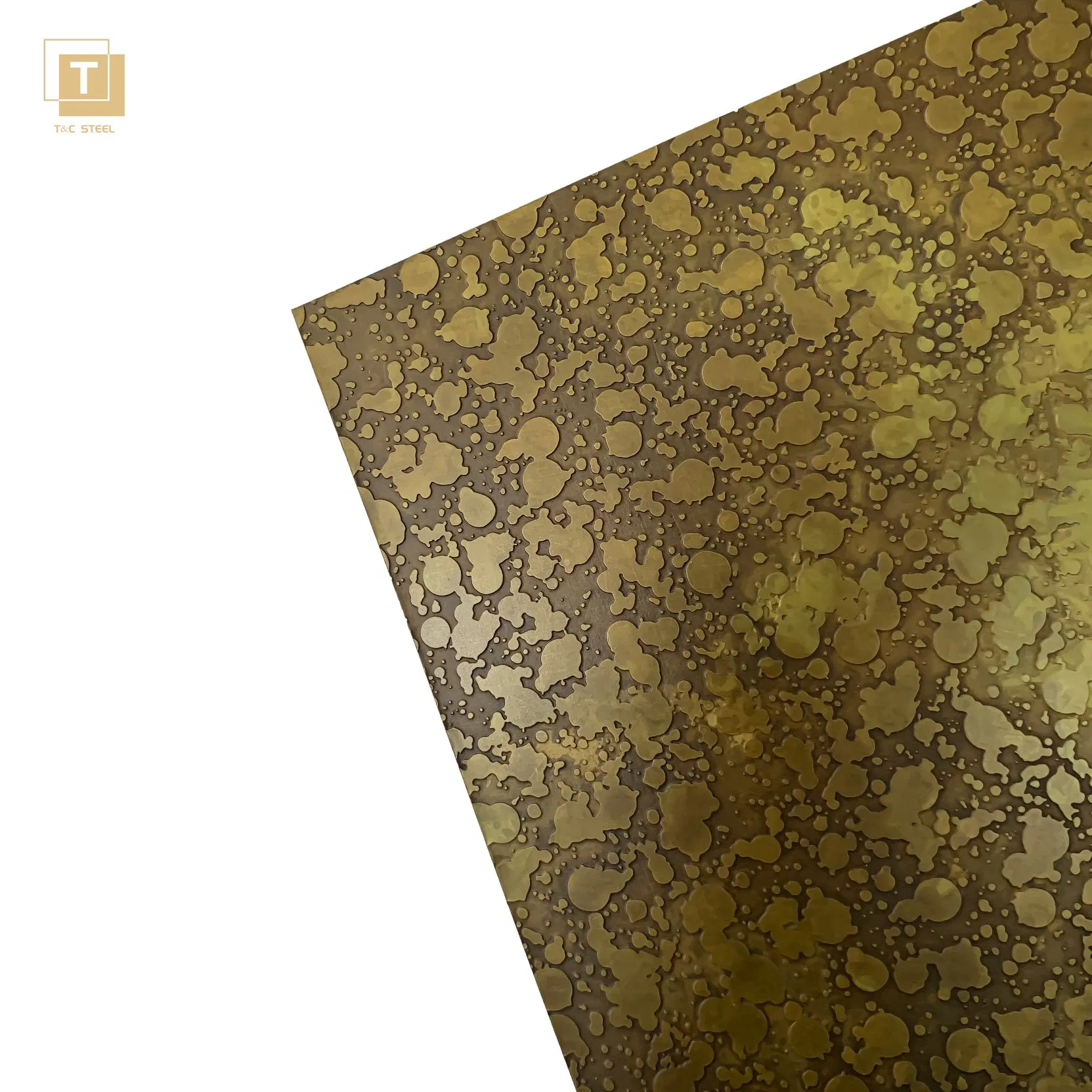 Antique Etched Textured Patina Brass Coated Cladding Decorative Metal Panel Antique 430 201 304 316 Stainless Steel Plate for Interior Wall Building