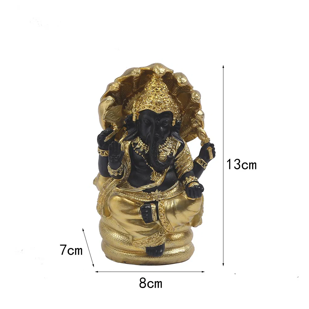 13cm 5inch Resin Craft Ornament Desktop Home Decorations Buddha Statue Crafts Handmade Indian Elephant God Snake Head