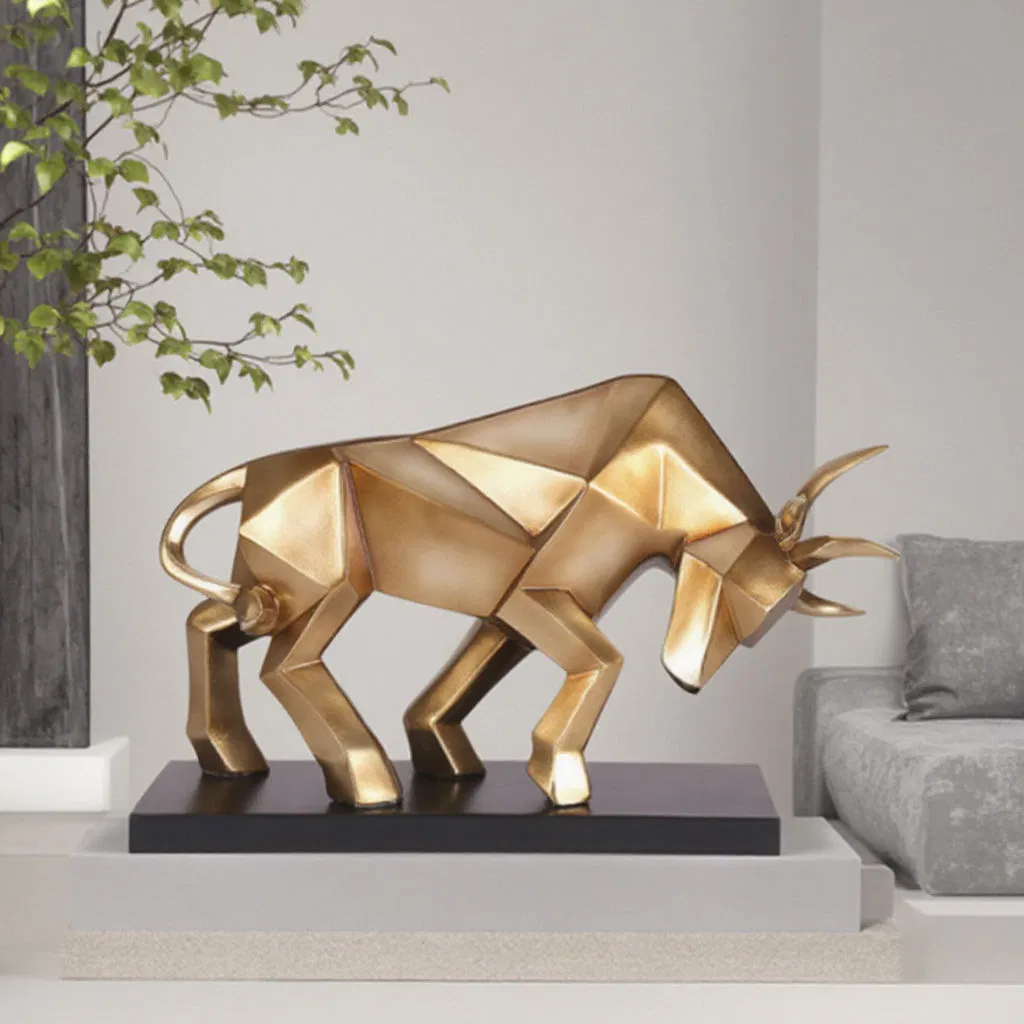 Gold Bull Sculpture Decoration