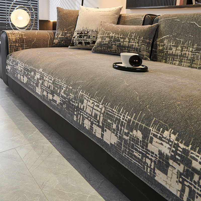 Geometric Pattern Abstract Art Chenille Sofa Cushion Classic Modern Style Living Room Decoration