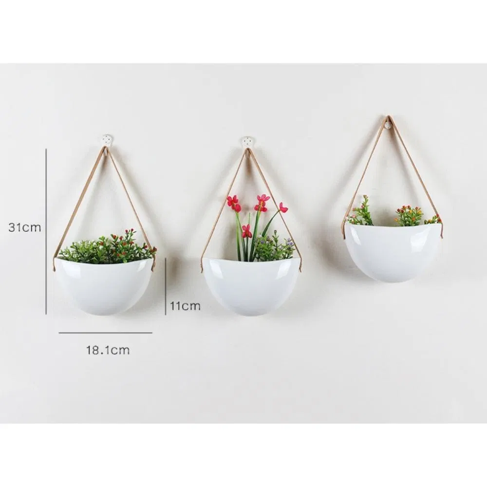 Plants Succulents Hanging Pot Nordic White Wall Mounted Planter Decorative Ci19851