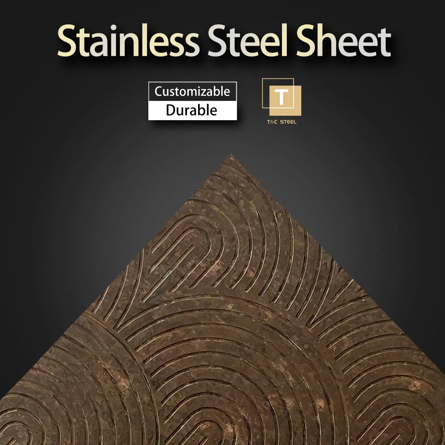 Inox Grade 201 304 4X8 Deep Etched Antique Bronze Color Decorative Stainless Steel Plate for Wall Cladding