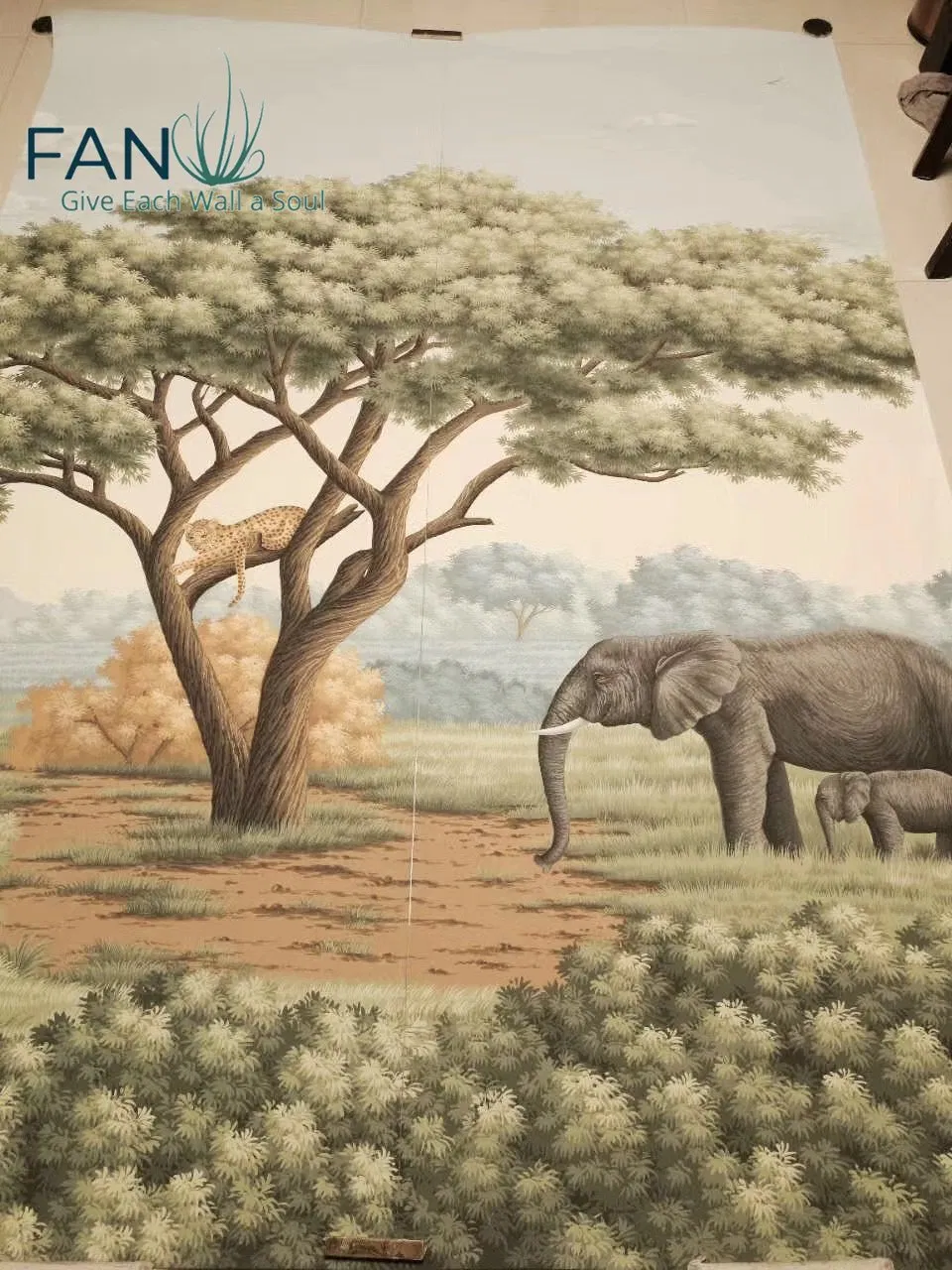 Zhenling Hand-Painted Nature Artwork Wallpapers for Staircase Wall Decoration