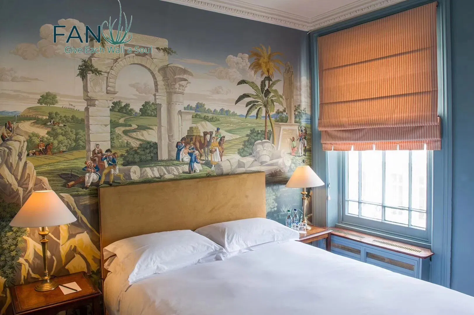 Zhenling Hand-Painted Bunker Architecture Design Wallpaper for Bedroom Wall Decoration