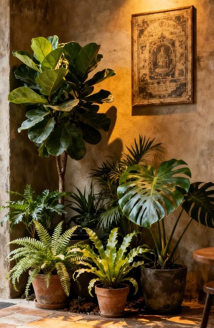 Indoor Artificial Greenery in Ceramic Vases