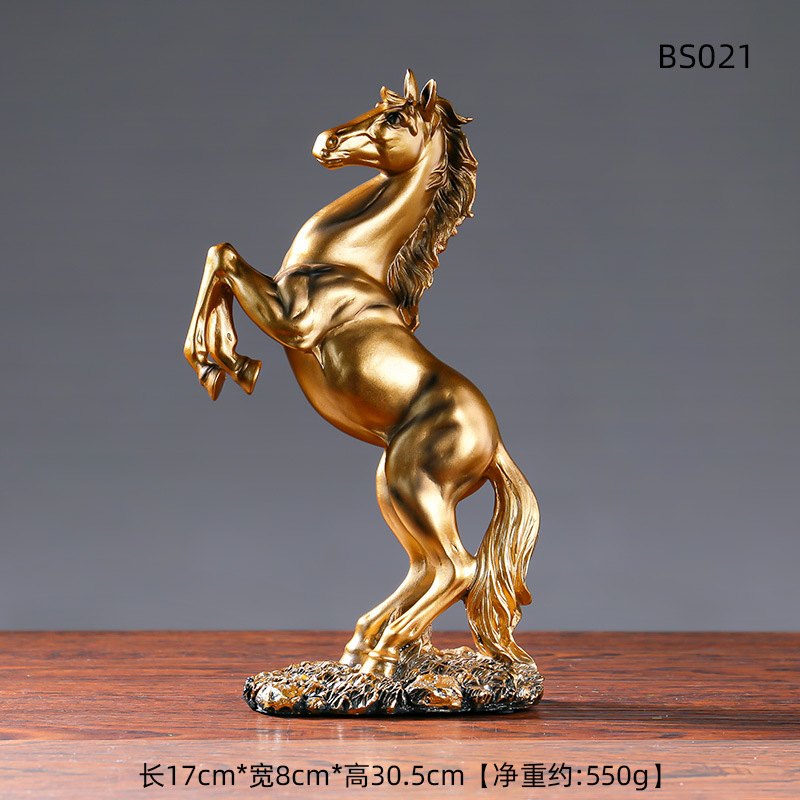 12.6inch 32cm Home Resin Horse Ornament Wine Cooler Office Desktop Decoration Housewarming Gift