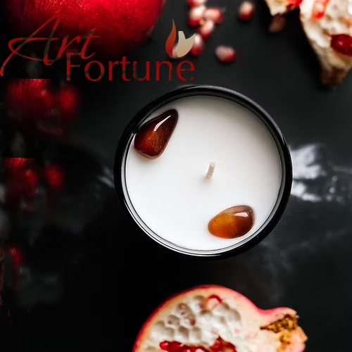 Natural Crystal Stone Candle with Scented Soy Wax and Wooden Wick