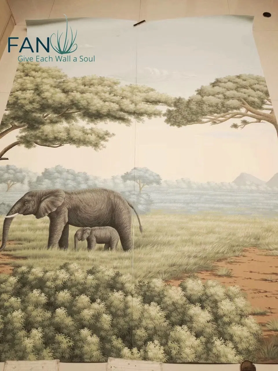 Zhenling Hand-Painted Nature Artwork Wallpapers for Staircase Wall Decoration