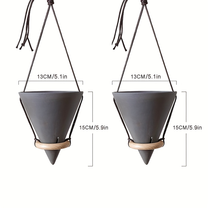 Modern Conical Wall Planter with Rope for Beautiful Indoor Gardens