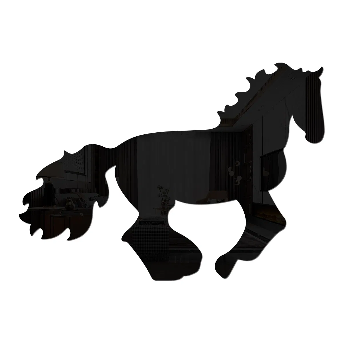 Acrylic Mercedes Horse Mirror Wall Decal Bedroom Decor