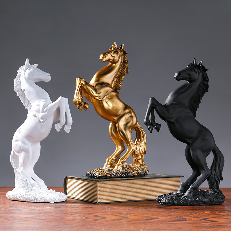 12.6inch 32cm Home Resin Horse Ornament Wine Cooler Office Desktop Decoration Housewarming Gift