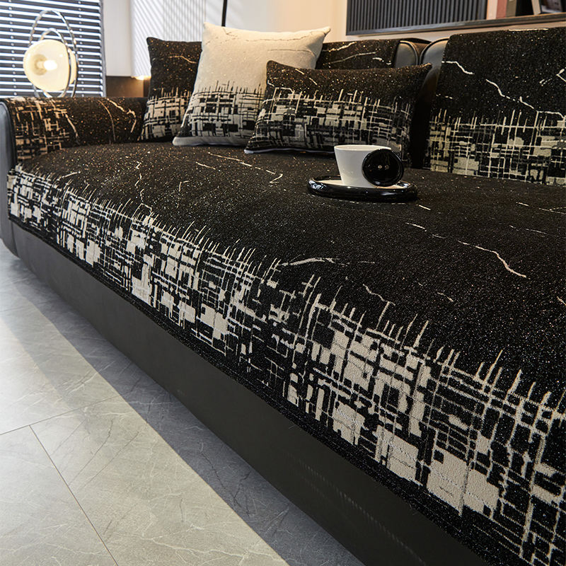 Geometric Pattern Abstract Art Chenille Sofa Cushion Classic Modern Style Living Room Decoration