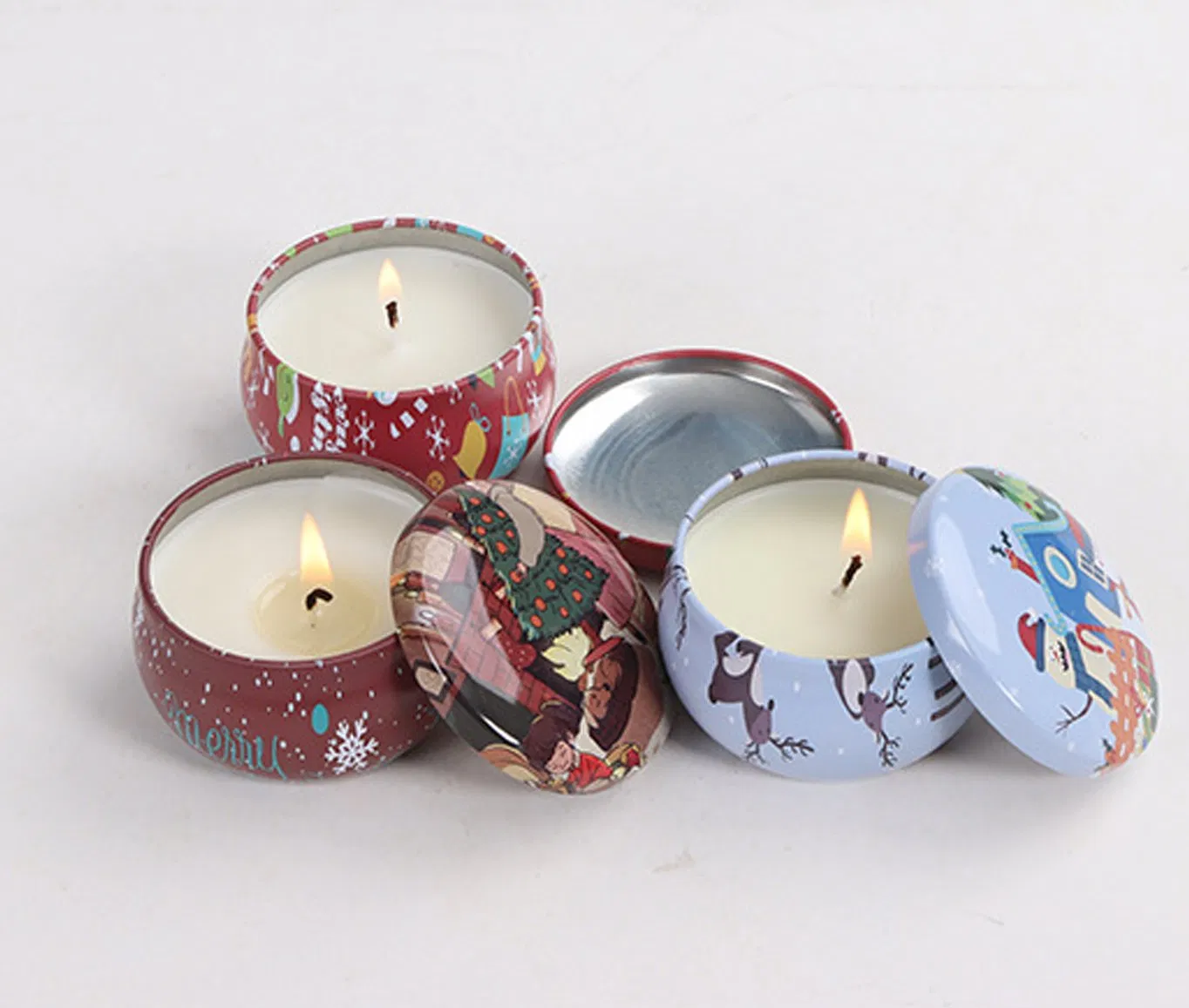 8 Piece Scented Candle with Tin Box for Christmas Gift