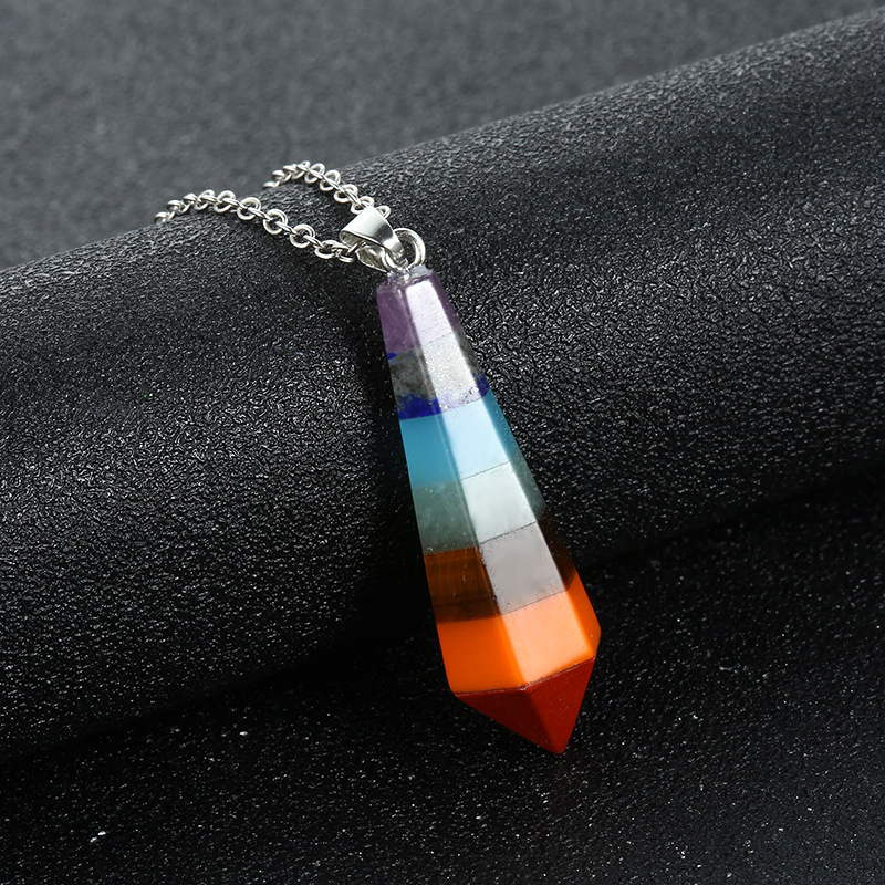 Natural Crystal Pendulum Hexagon Prism Bullet-Cut Faceted Cone Chakra Healing Decor