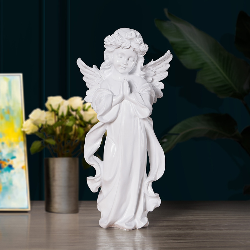 30cm 12inch Angel Girl Wings Artwork Sculpture Resin Home Desktop Decoration Prayer Statue Crafts Ornaments