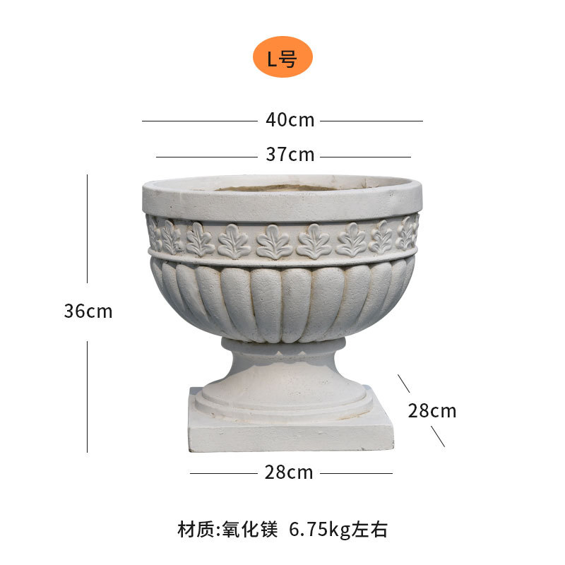 Large Outdoor Roman Flower Pot Vase Decorative Resin Planter for Garden Balcony