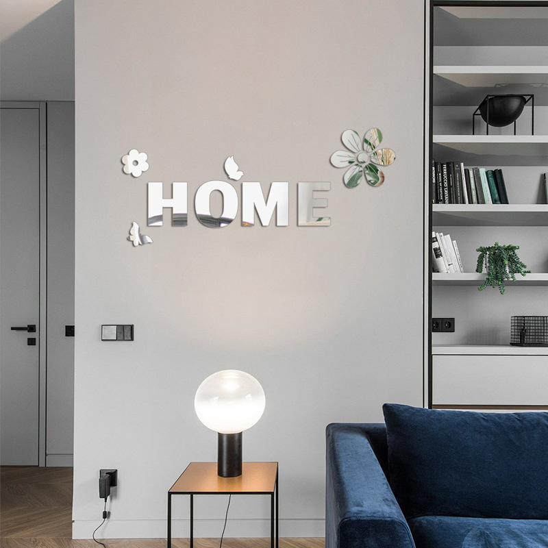 Decorative Bathroom Acrylic Butterfly Shape Mirror Wall Mounted PS Mirror Decoration