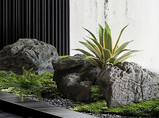Artificial Moss-Covered and Rockery Ornament