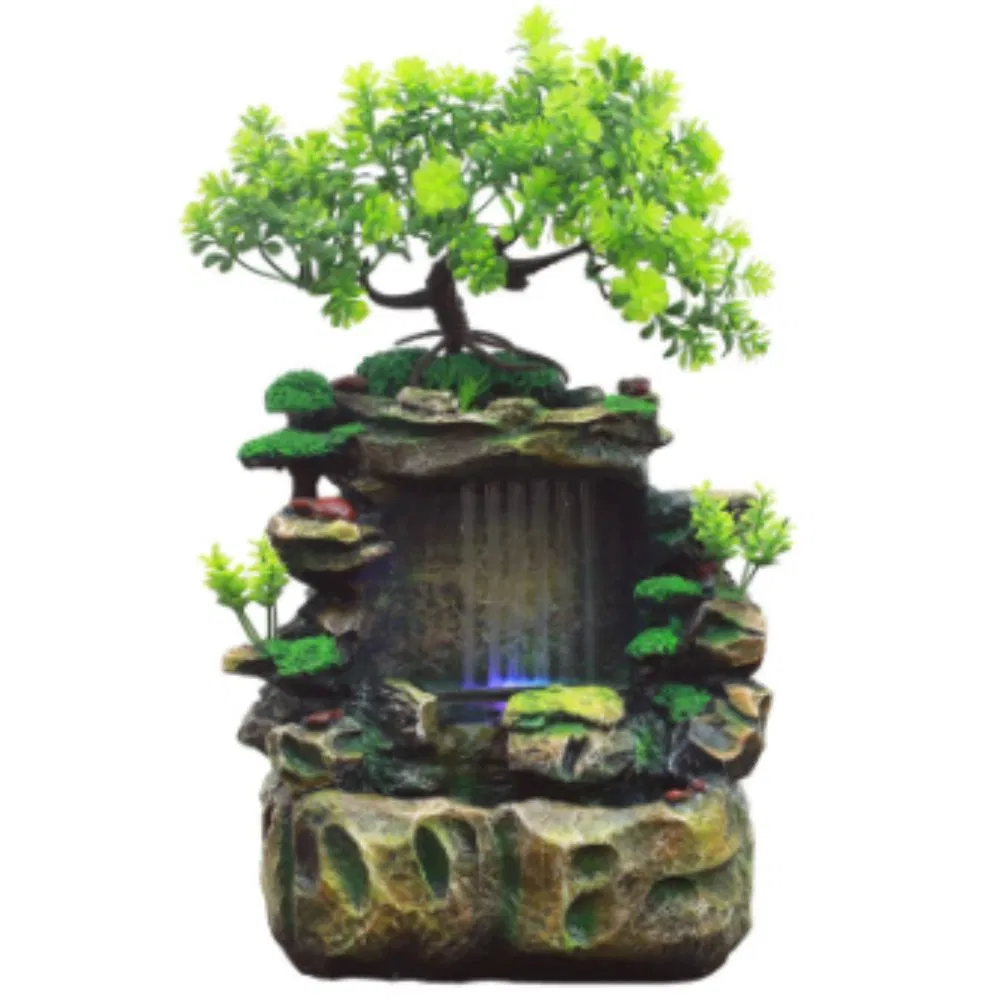 Indoor Fountain with Color Changing LED Lights Tabletop Home Decoration Mi29692