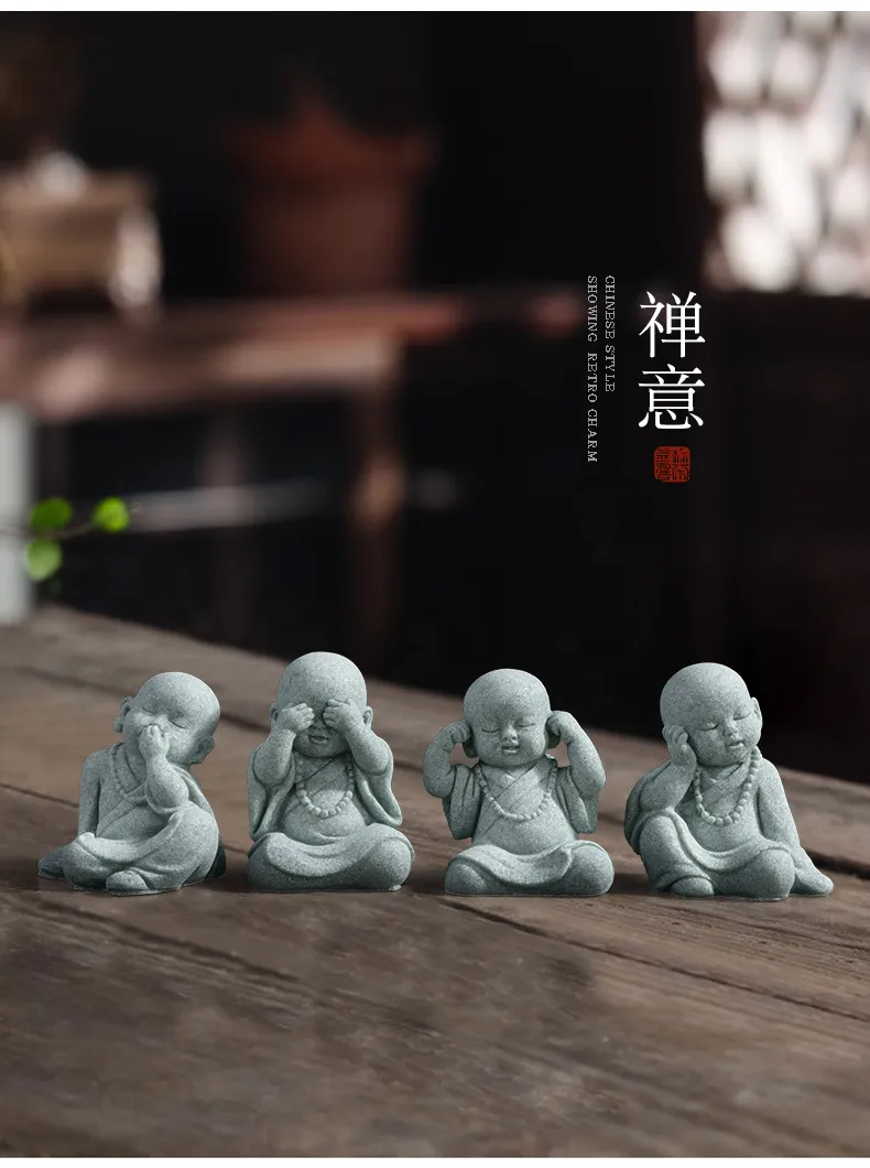 Resin Monk Ornament 6