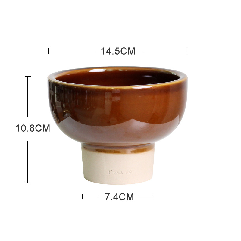 Unique Tall Ceramic Planter with Creative Glaze Finish