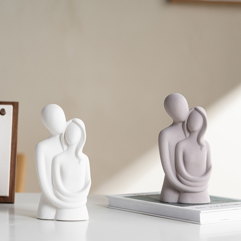 Couple Hugging Statue Modern Abstract Art Sculptures Ez29551
