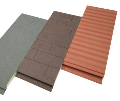 Aluzinc Galvanized Exterior Metal PU Foam Decorative Panel for Building Materials