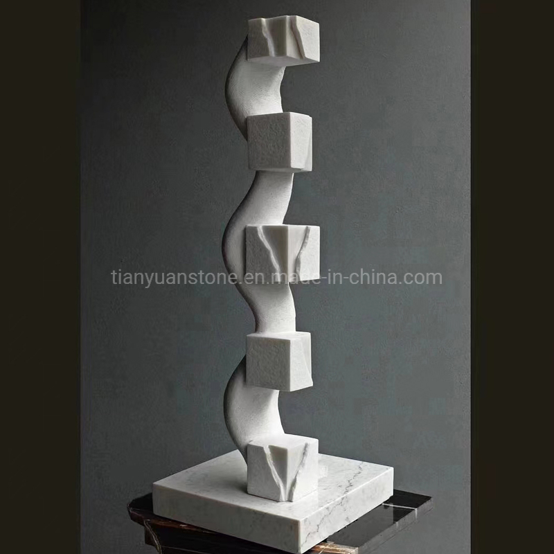 Abstract Statue Artistic Design Natural Marble Sculpture Decoration for Table Home