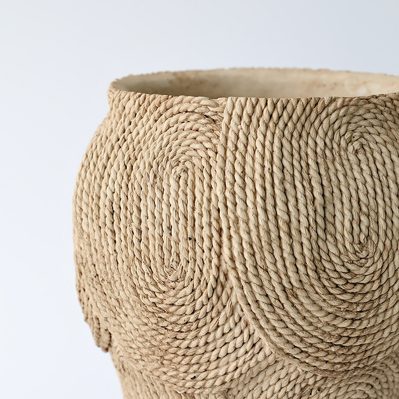 Wholesale Cement Planter with Lifelike Cattail and Grass