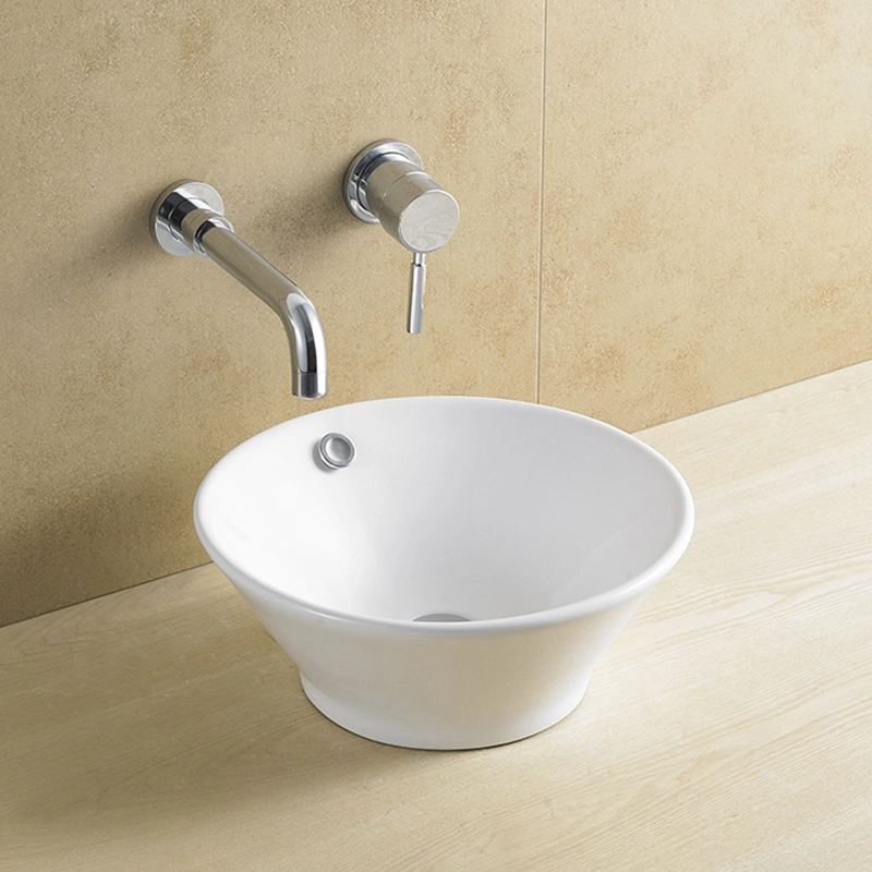 Sanitary Antique Small Round Washing Basin Bathroom Ceramic Basin Cabinet Vanity