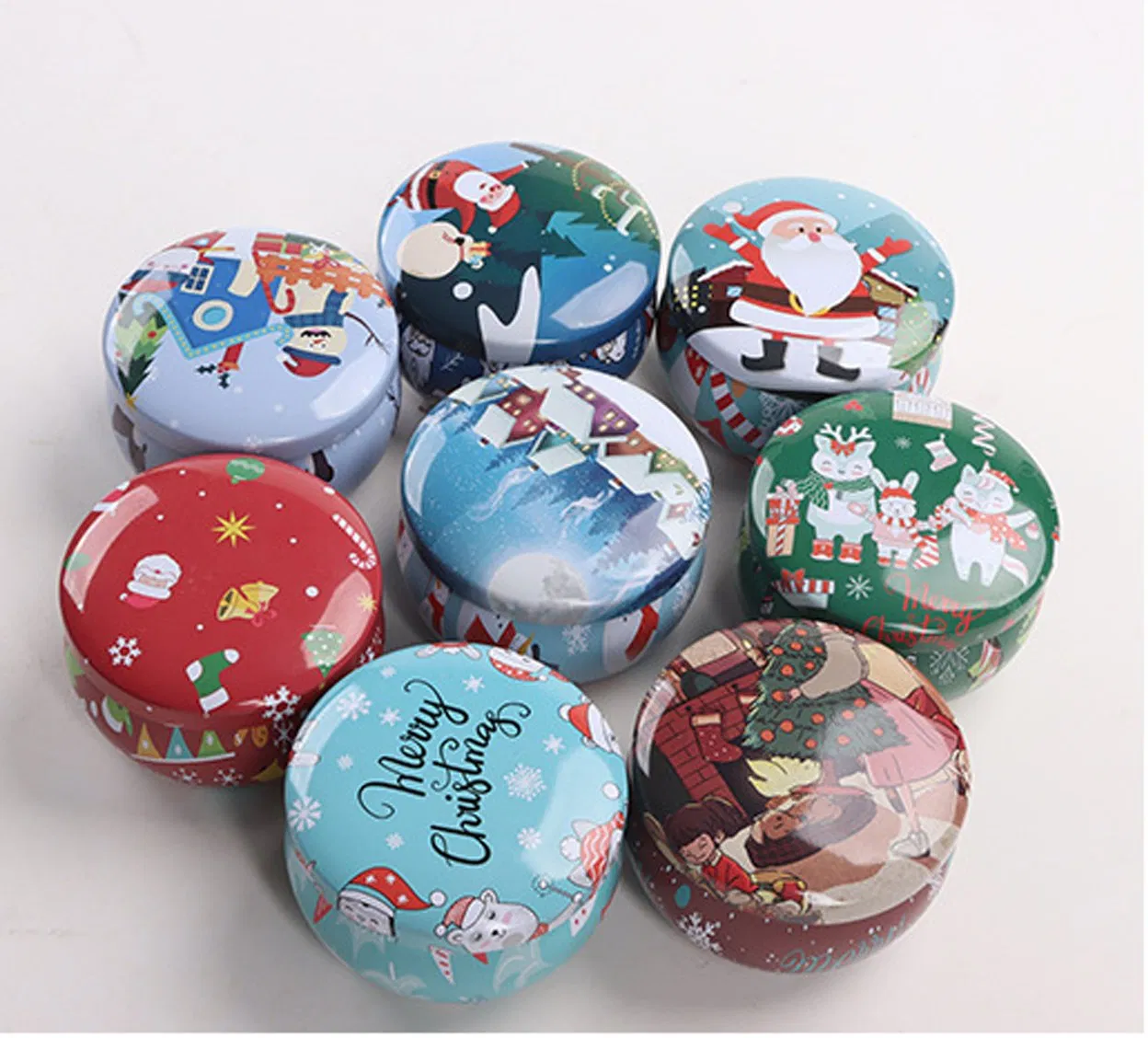 8 Piece Scented Candle with Tin Box for Christmas Gift