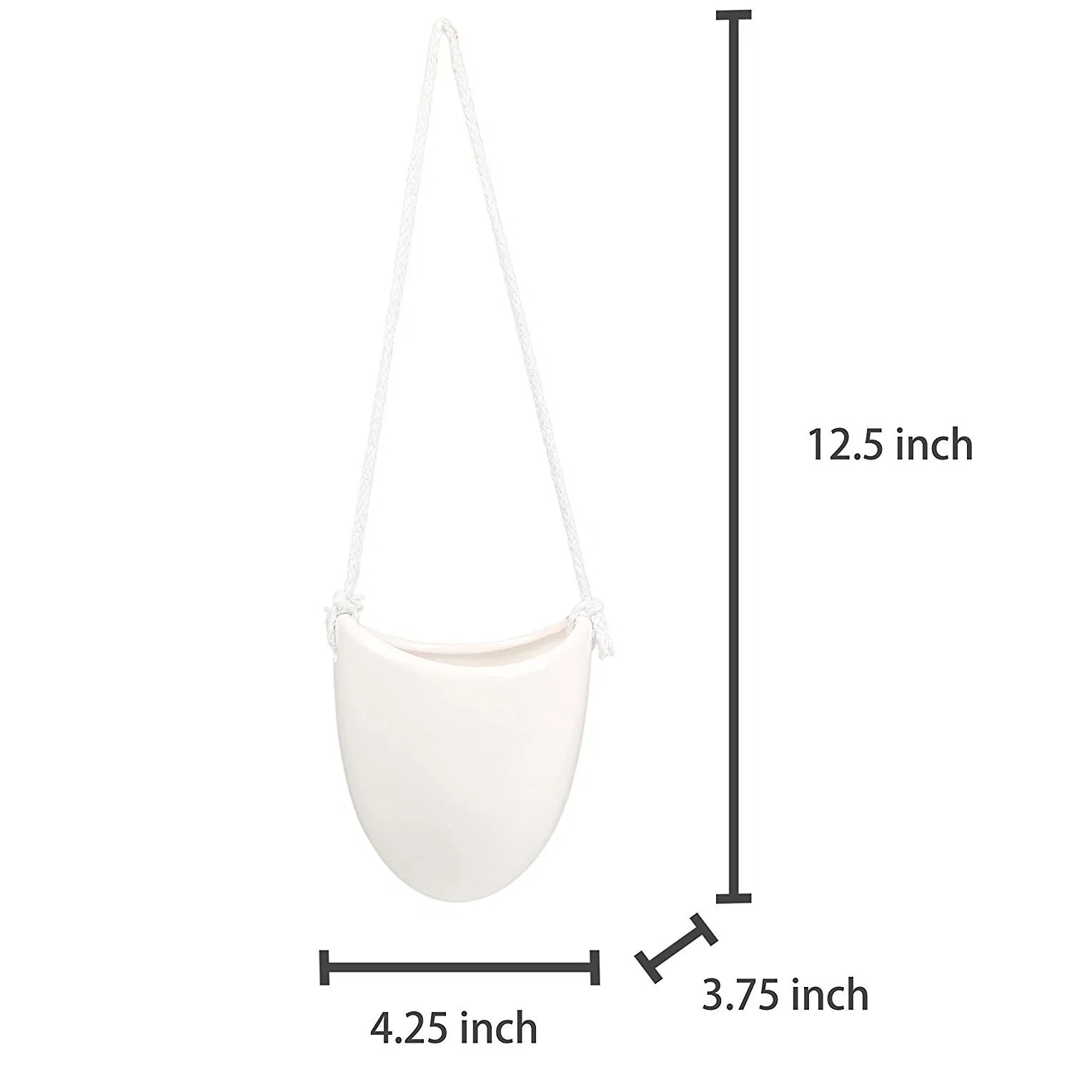 White Pot Ceramic Flower Pot Wall Hanging Self-Watering Planter Esg17465