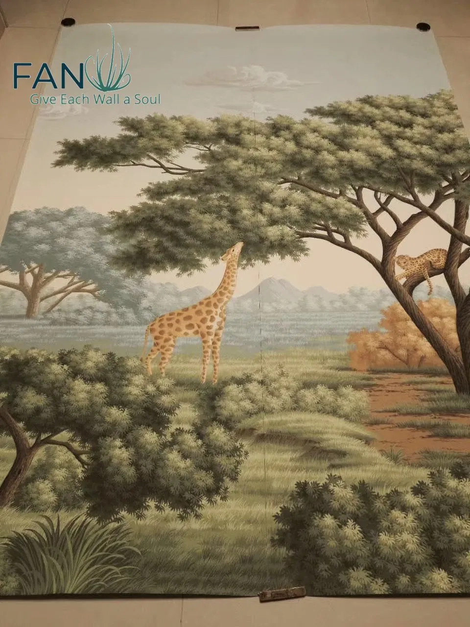 Zhenling Hand-Painted Nature Artwork Wallpapers for Staircase Wall Decoration