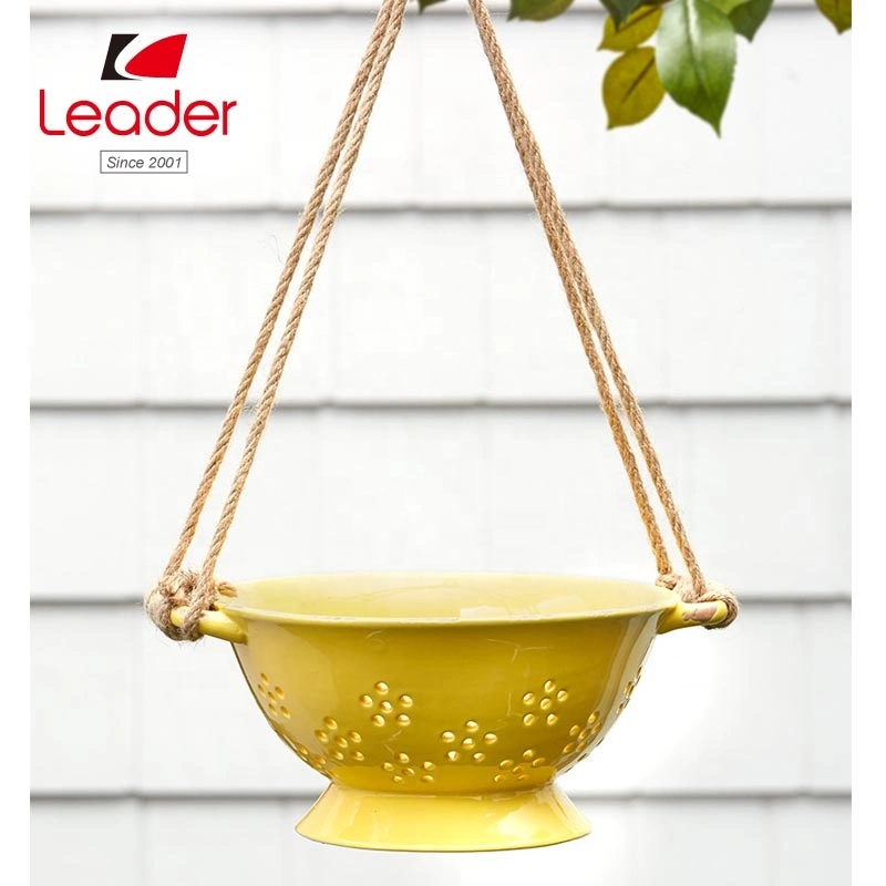 Popular Multicolor Garden Pot Ceramic Colander Hanging Planters