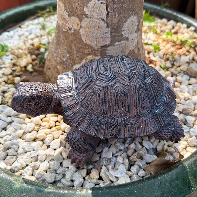 20cm 8inch Simulation Turtle Ornaments Outdoor Courtyard Garden Resin Ornaments Rockery Fish Pond Landscaping Decoration