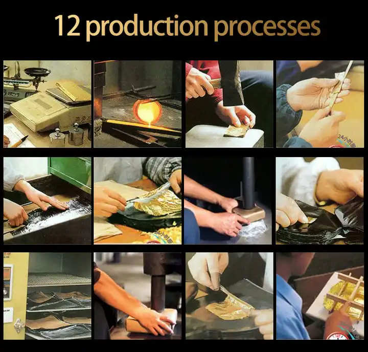 24K Pure Genuine Food Grade Edible Gold Leaf Sheet Multifunction Skin Care Cake Drink Art Decoration Gold Foil Leaf