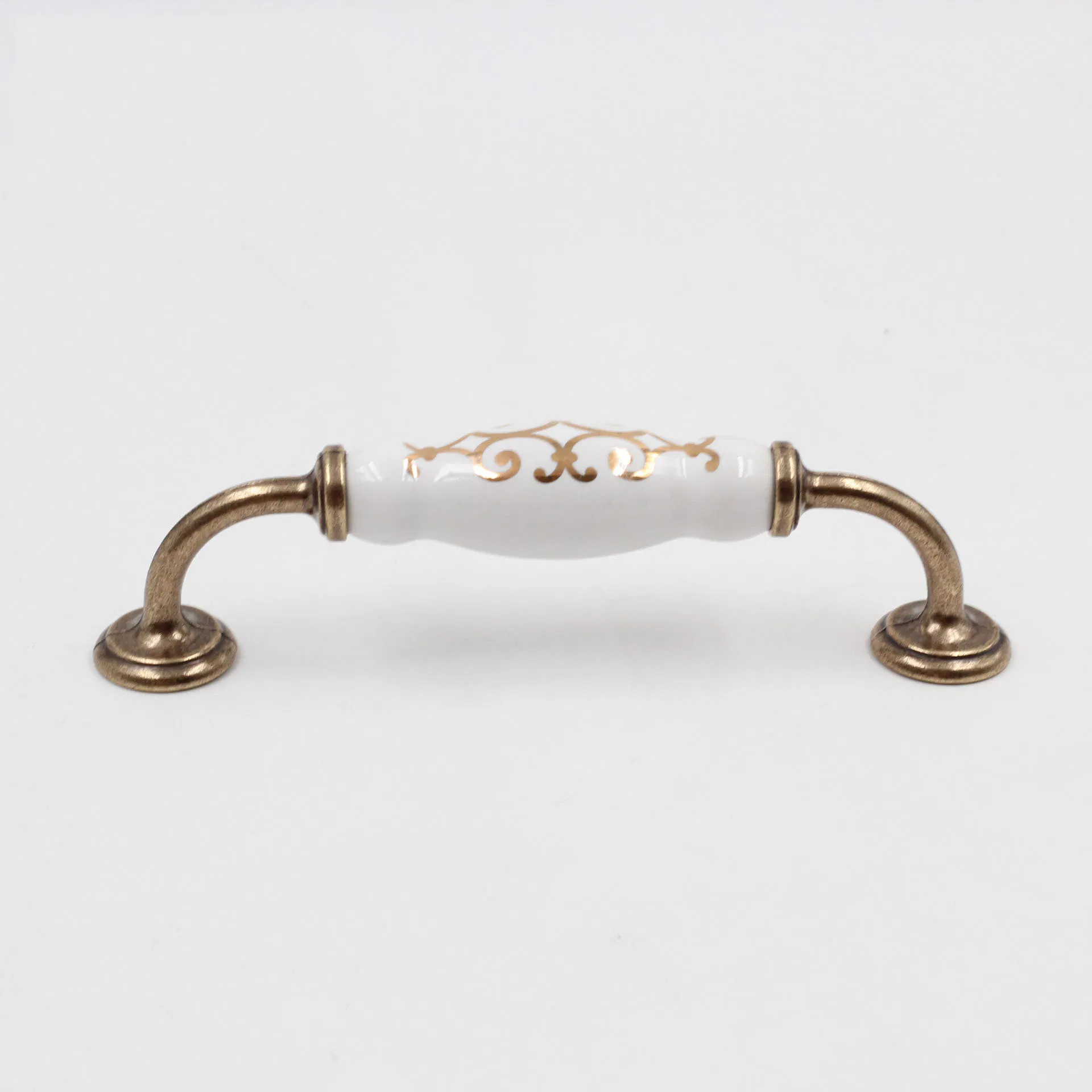 Fine Yellow Hook Flower Ceramic Handle European Antique Drawer Furniture Wardrobe Cabinet Handle