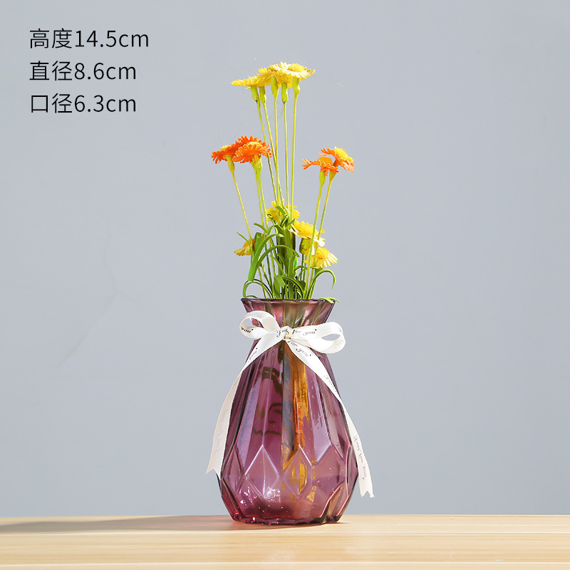 Decorative Multicolor Glass Flower Pot Glass Vase for Home Interiors