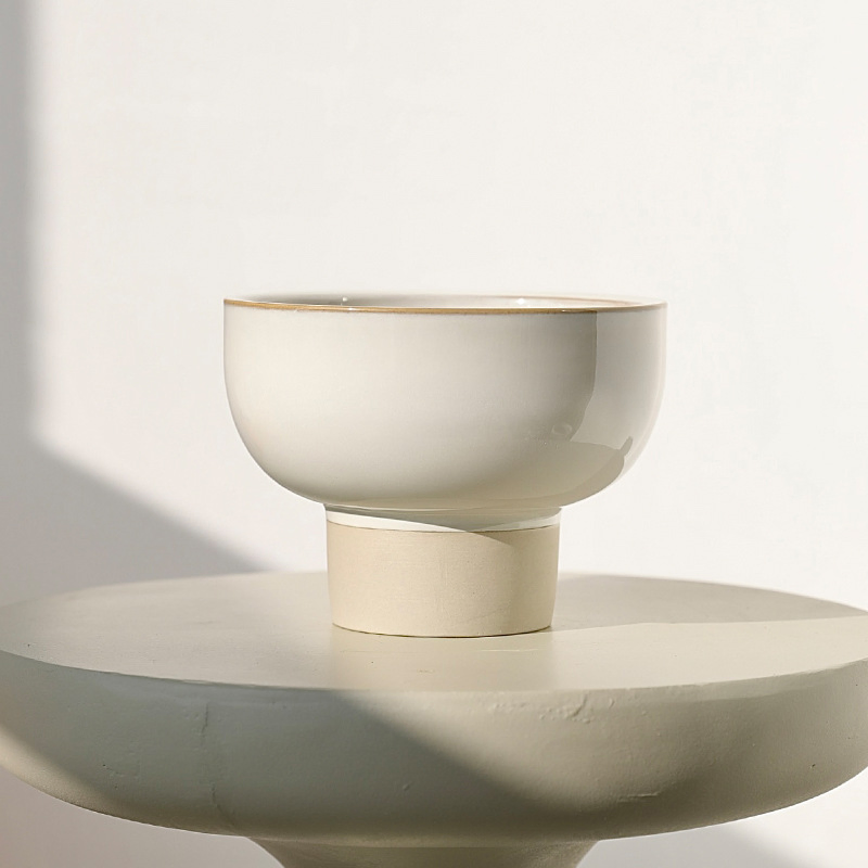 Unique Tall Ceramic Planter with Creative Glaze Finish