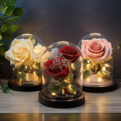 Stylish Glass Dome with Base for Preserved Flower Displays